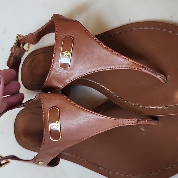 Ralph Lauren brown flat sandals size 7.5 B width - Picture 5 of 9